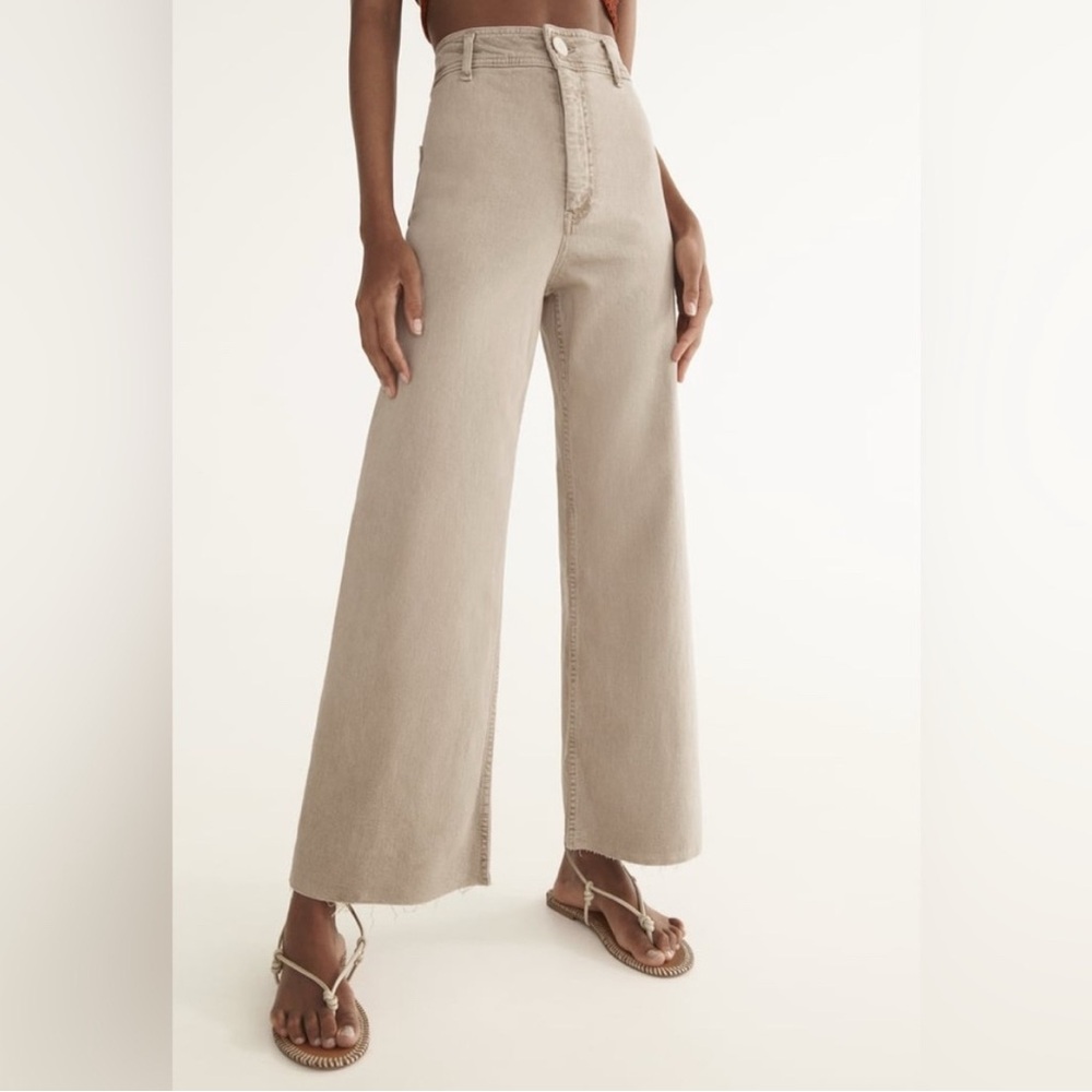 Zara Marine Straight Jeans in Khaki/Acid/Brown